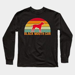 Black Mouth Cur Vintage Silhouette Long Sleeve T-Shirt